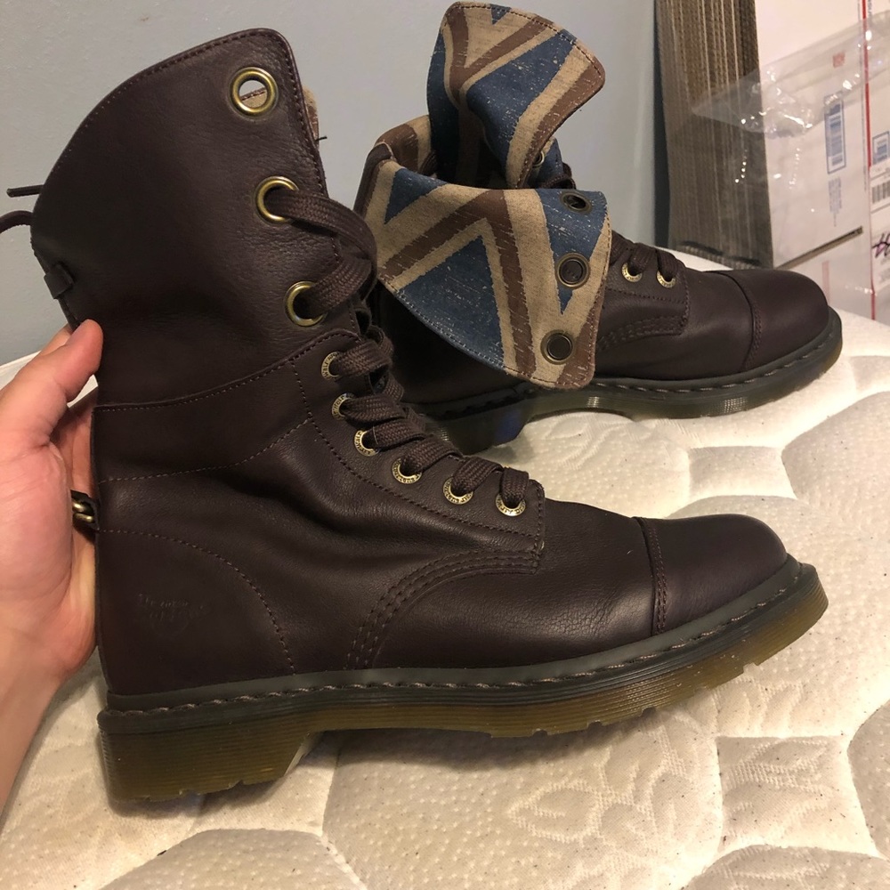 Doc Martens Aimilita Union Jack Fold Over Boots